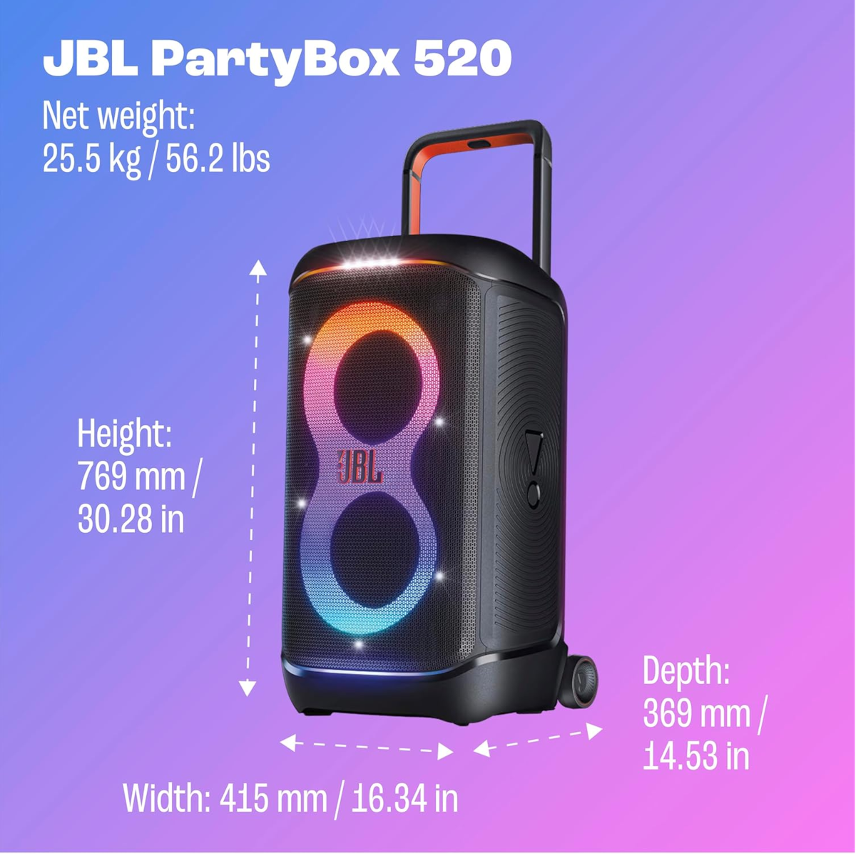JBL PartyBox 520 Portable Bluetooth Party Speaker