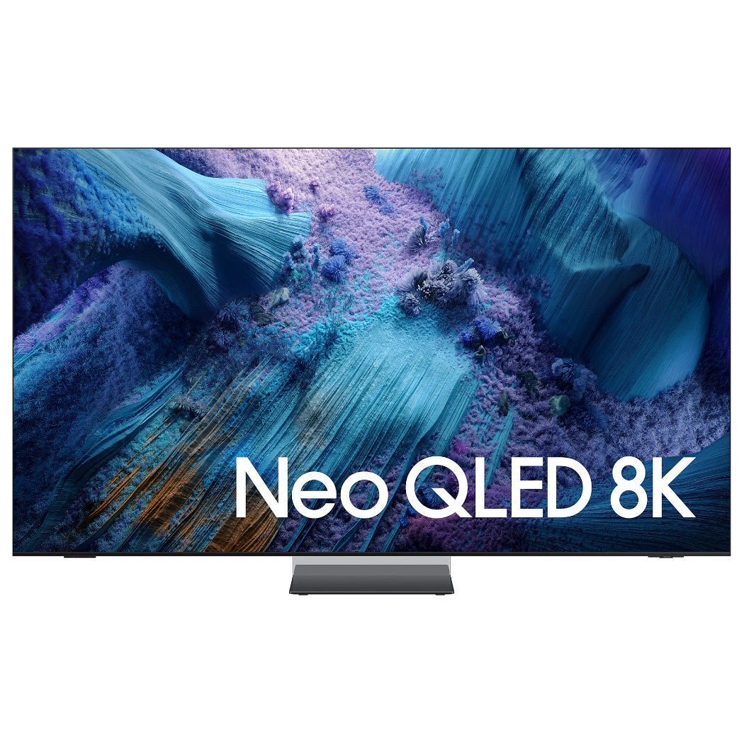 Samsung Neo QLED QN990F 8K Vision AI TV front view with stand