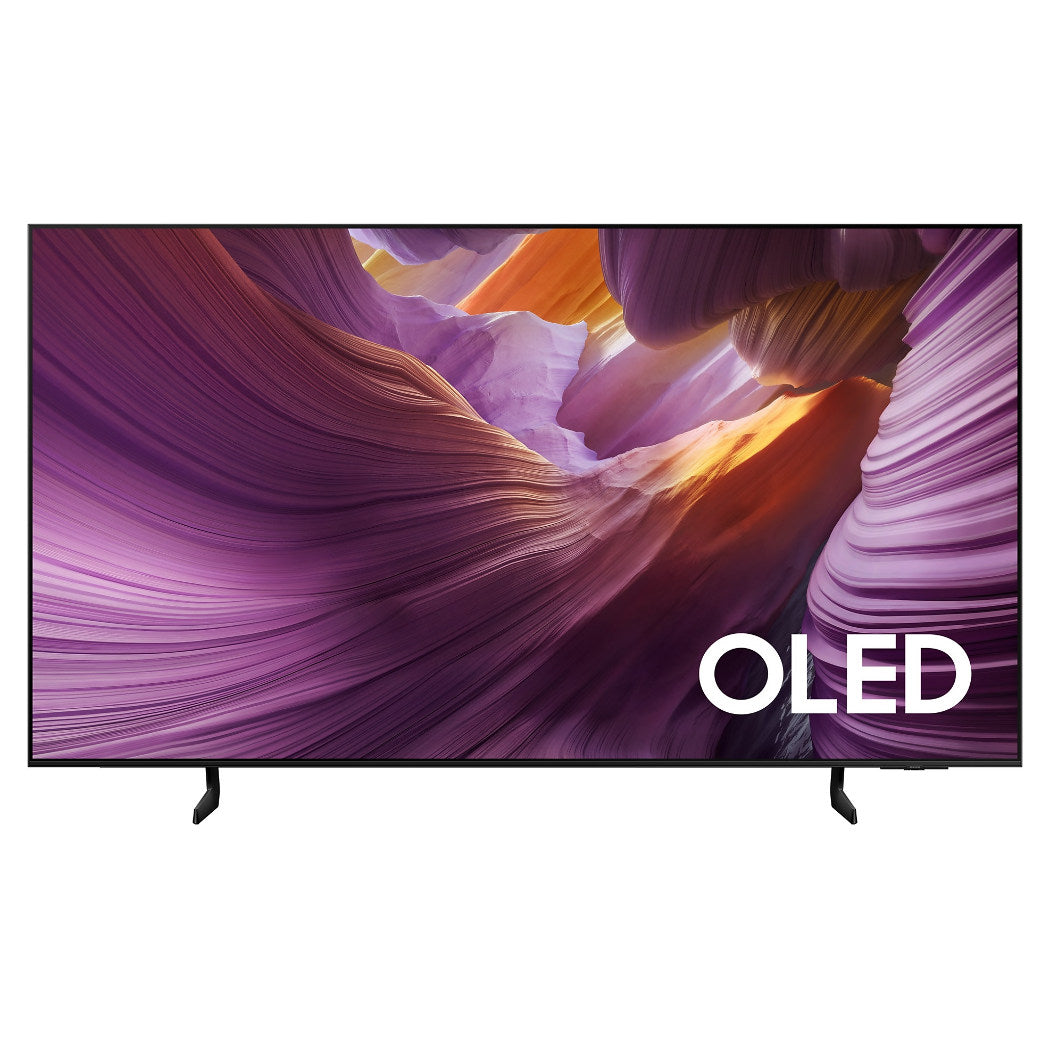 Samsung OLED S85F 4K Vision AI TV front view with feet