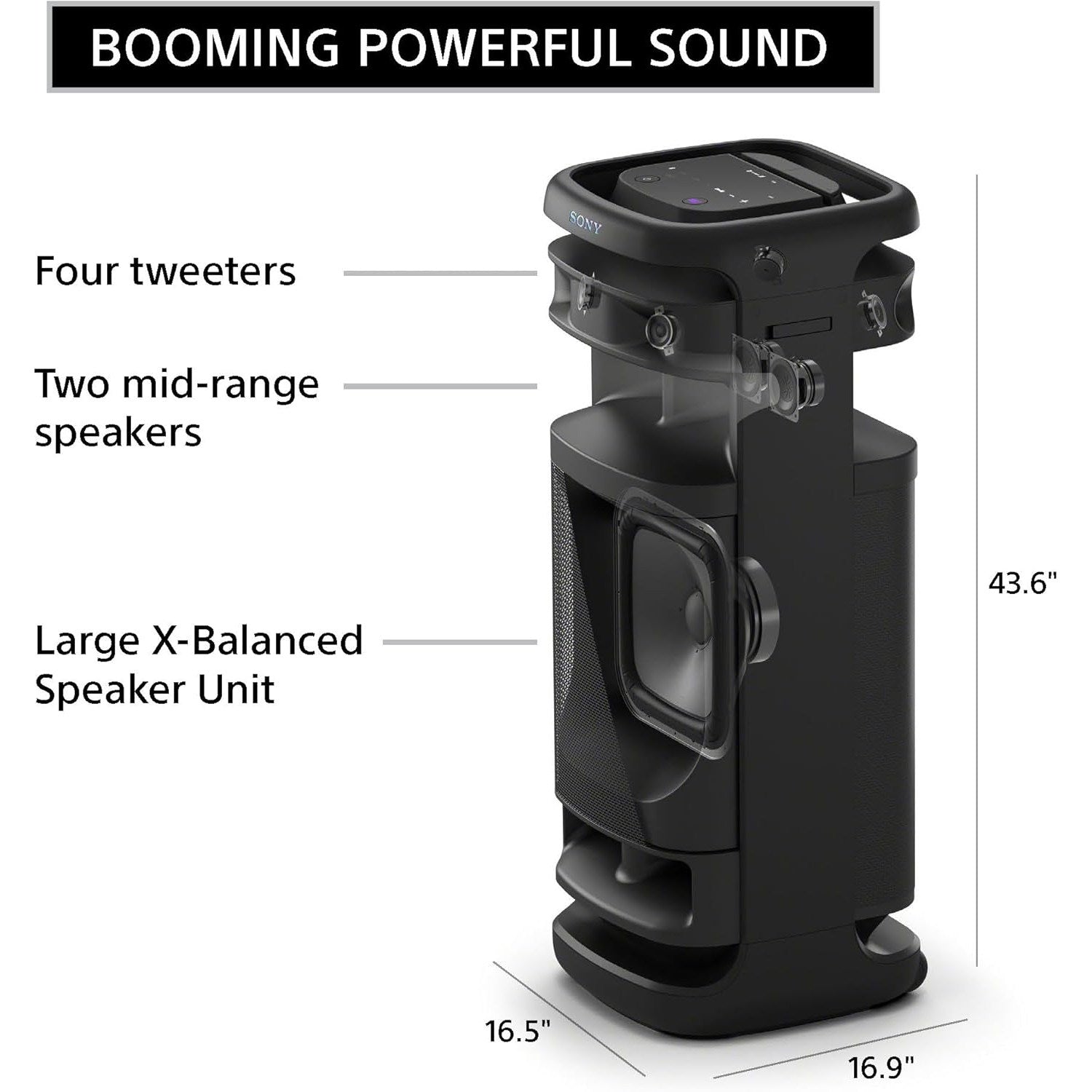Sony ULT Tower 10 - Ultimate Party Speaker with 360° Sound and Lighting