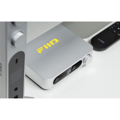FiiO SR11 Streaming Music Receiver, silver, lifestyle setting