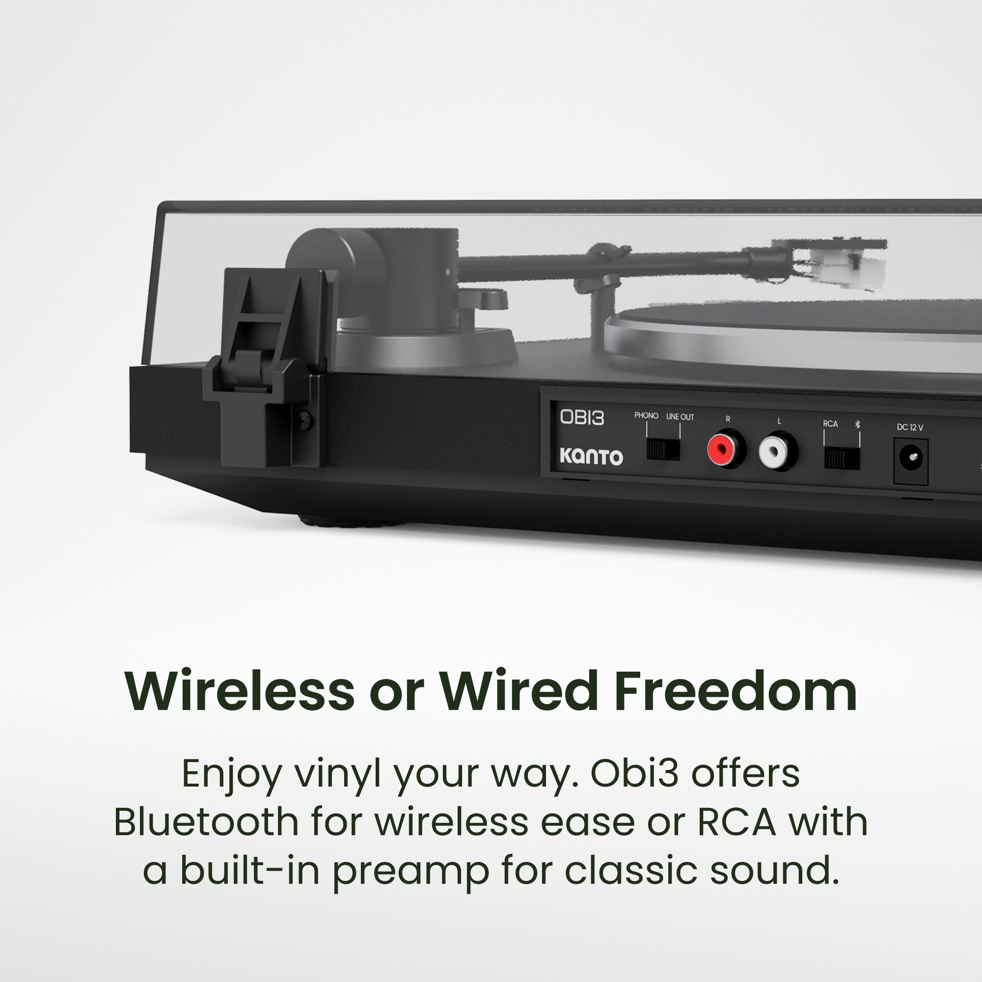 Kanto OBI3 Turntable with Bluetooth, Preamp & Pitch Control