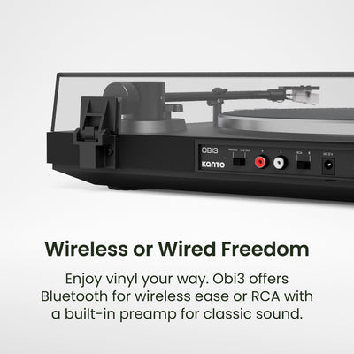 Kanto OBI3 Turntable with Bluetooth, Preamp & Pitch Control