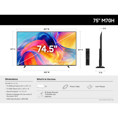 Samsung M70H Mini LED 4K Smart TV (2026)