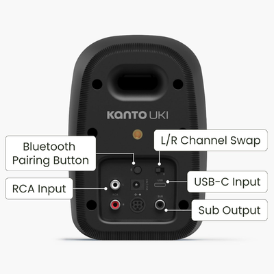 Kanto UKI Powered Desktop Speakers with USB-C, Bluetooth 5.3 & Sub Out