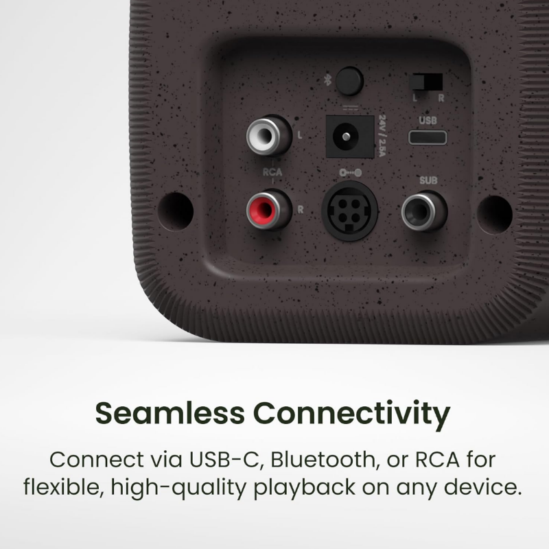 Kanto UKI Powered Desktop Speakers with USB-C, Bluetooth 5.3 & Sub Out