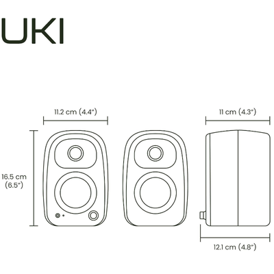 Kanto UKI Powered Desktop Speakers with USB-C, Bluetooth 5.3 & Sub Out