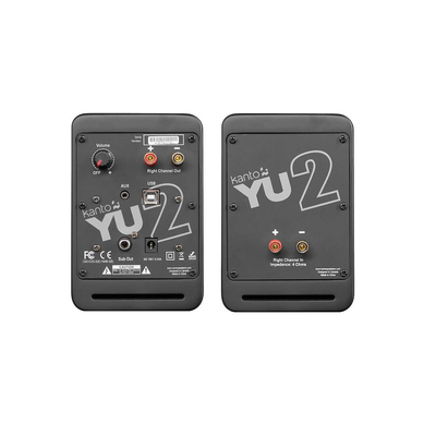 Kanto YU2 Powered Desktop Speakers | 3" Composite Drivers 3/4" Silk Dome Tweeter | Class D Amplifier | 100 Watts | Built-in USB DAC | Subwoofer Output - Pair (Matte Black) #color_black