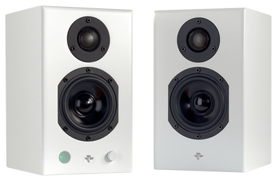 Totem Kin Play Mini Powered 70 watt Speakers With Bluetooth - White #color_white